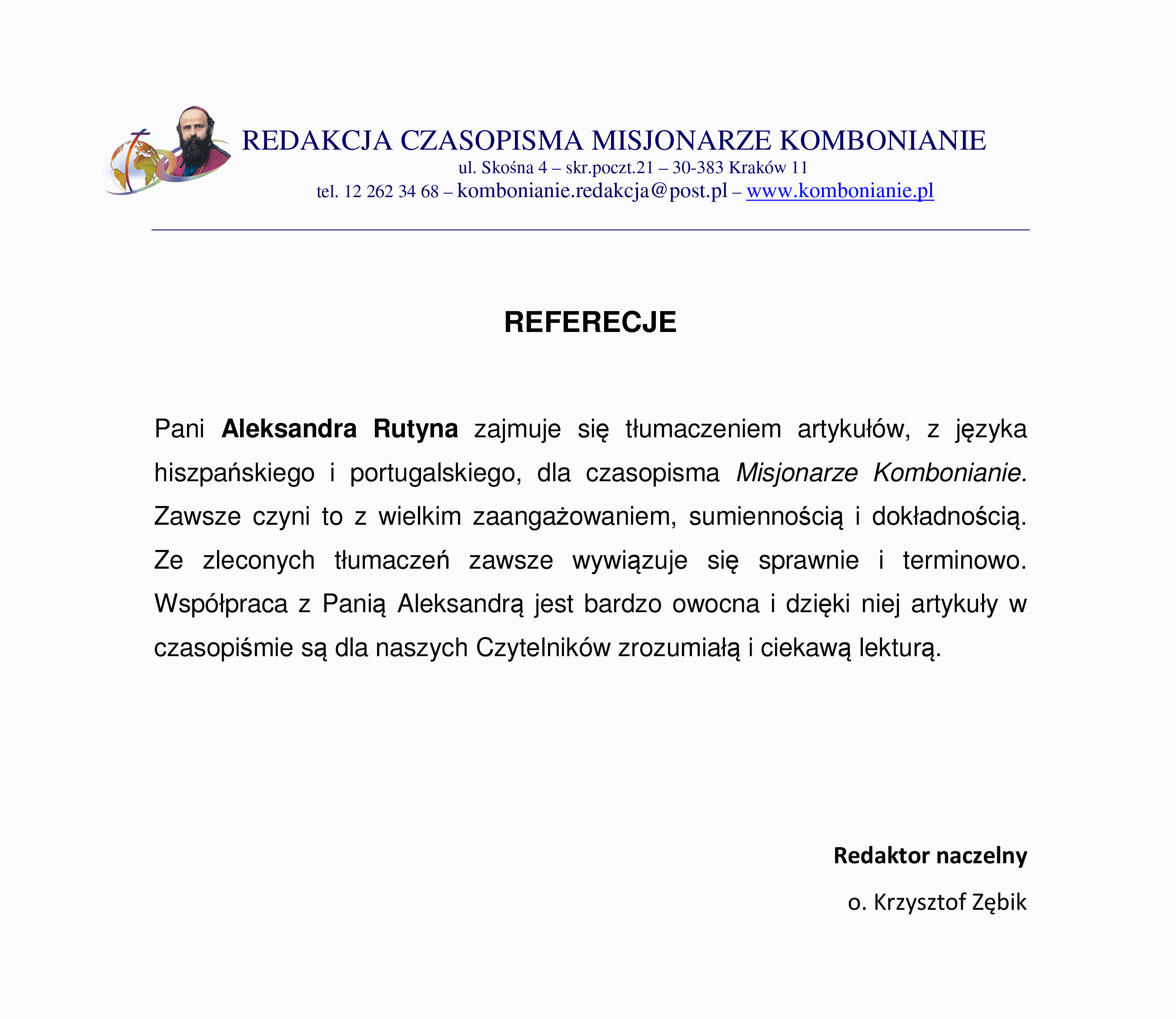 Microsoft Word - Referencje.doc